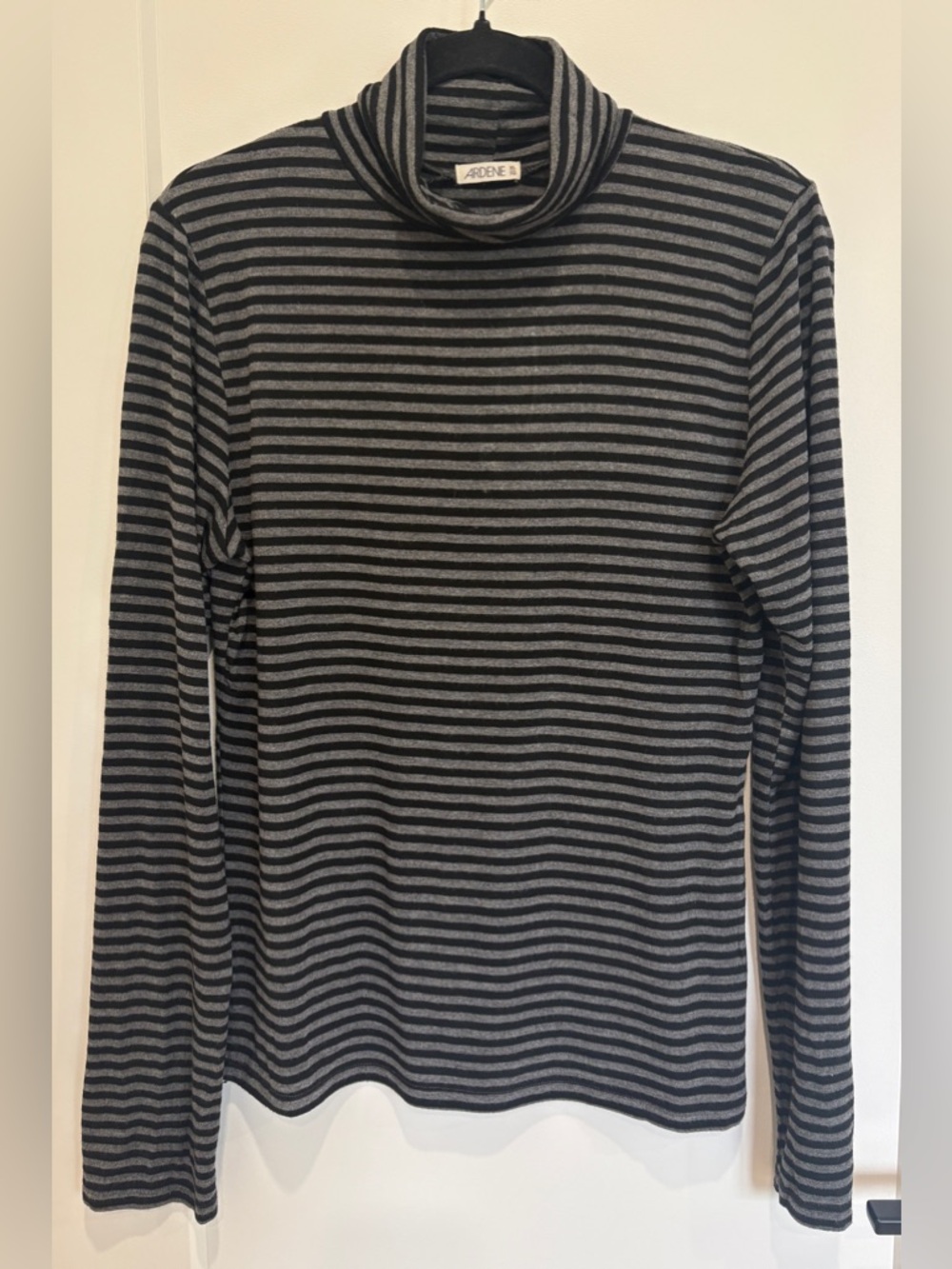 Ardene Woman’s Black & Gray Striped Turtleneck Knit Sweater